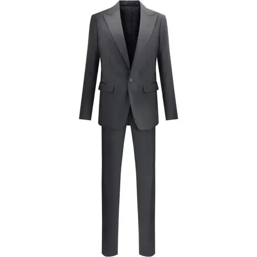 Single Breasted Suits, male, , Size: XS London Wool Suit with Blazer and Pants - Dsquared2 - Modalova