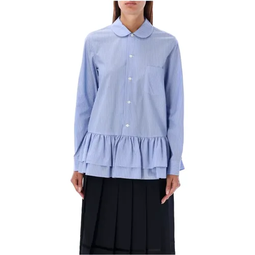 Ruffled Striped Shirt /White , female, Sizes: M - Comme des Garçons - Modalova