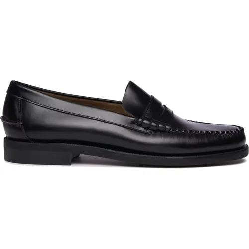 Leather Moccasins Rubber Heel , male, Sizes: 7 1/2 UK, 9 1/2 UK, 9 UK, 8 UK, 6 UK, 7 UK, 10 UK - Sebago - Modalova