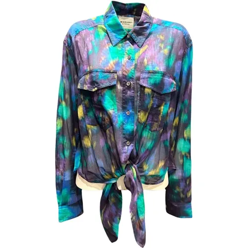 Patterned Blouse with Shirt Collar and Chest Pockets , female, Sizes: S, L - Isabel Marant Étoile - Modalova