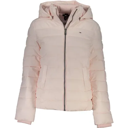 Rosa Kapuzenjacke mit Logodetail - Tommy Hilfiger - Modalova