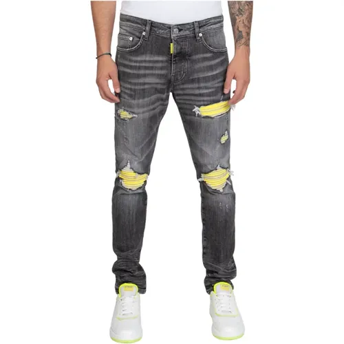 Neon Ripped Biker Label Graue Jeans - My Brand - Modalova