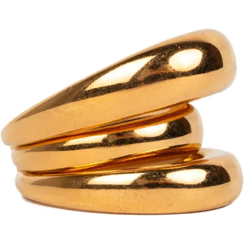 Goldener Solar Ring Gewölbtes Design , Damen, Größe: M - Panconesi - Modalova