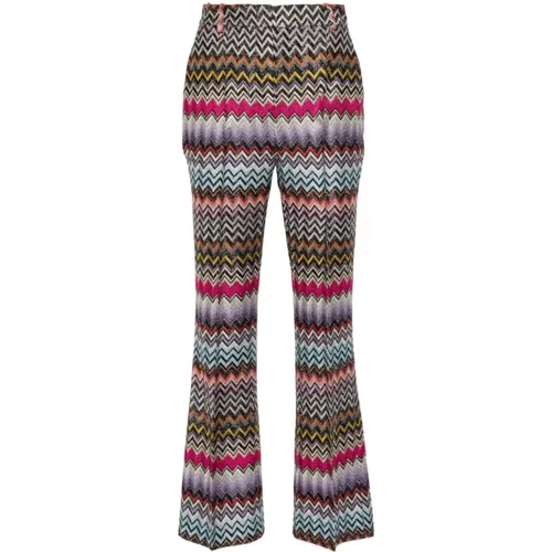 Wide Trousers, female, , Size: S Zigzag Woven Trousers - Missoni - Modalova