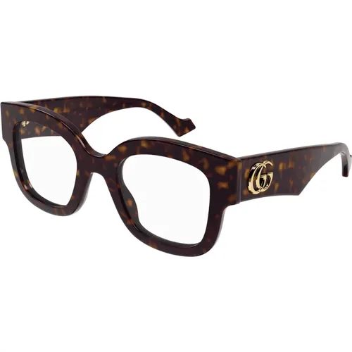 Dunkles Havanna Brillengestelle Gg1423O , unisex, Größe: 50 MM - Gucci - Modalova