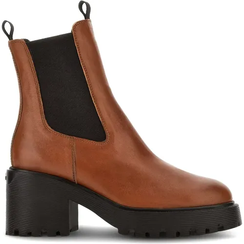 Urban Feminine Leather Chelsea Boots , female, Sizes: 4 1/2 UK, 4 UK, 6 UK, 5 UK - Hogan - Modalova