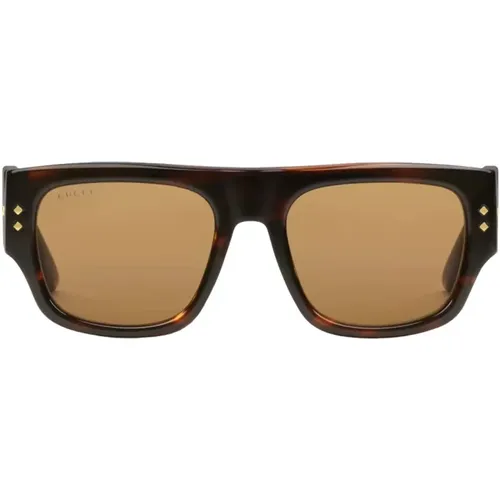 Unisex Quadratische Acetat-Sonnenbrille in Braun Tortoise,Stylische Sonnenbrille Gg1262S - Gucci - Modalova