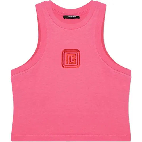 Logo Top , Damen, Größe: XL - Balmain - Modalova