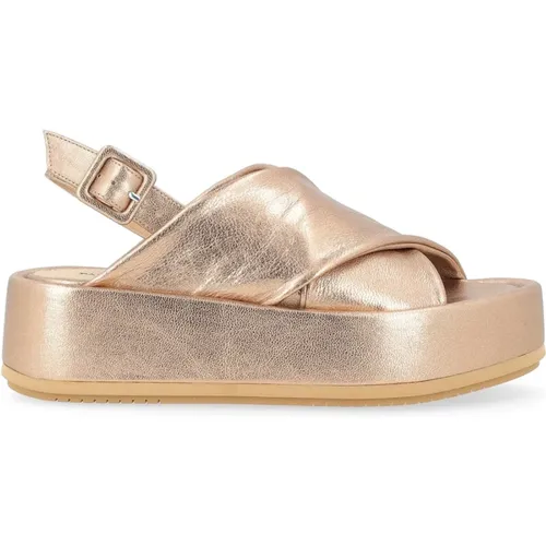 Metallic Bronze Cross Strap Sandal , female, Sizes: 6 UK - Paloma Barceló - Modalova