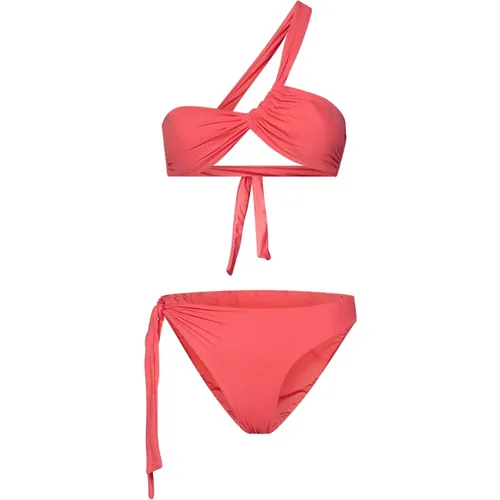 Coral Bikini Crossed Top Briefs , female, Sizes: L - Fisico - Modalova