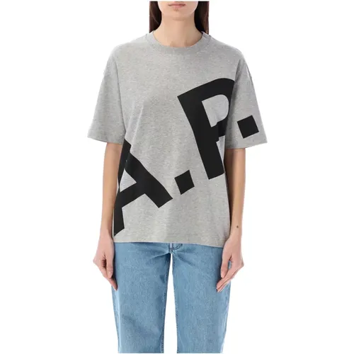 Heathered Grey Lisandre T-Shirt , female, Sizes: 2XL, L, XL - A.p.c. - Modalova