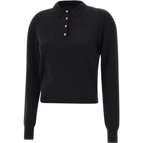 Round-neck Knitwear, female, , Size: XL Polo-style Wool Sweater - Kaos - Modalova