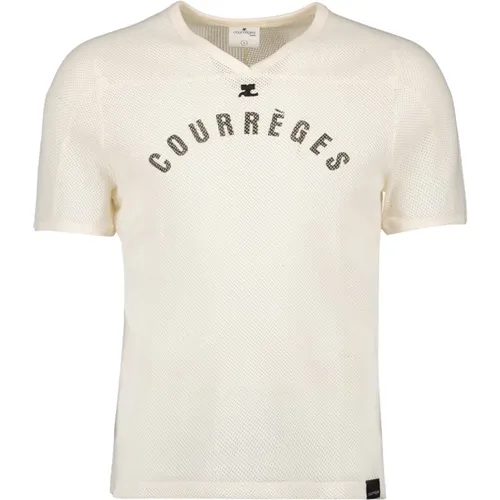 Mesh Baseball T-shirt , Herren, Größe: S - Courrèges - Modalova