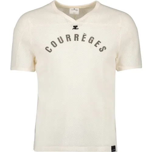 Mesh Baseball T-shirt , Herren, Größe: XS - Courrèges - Modalova