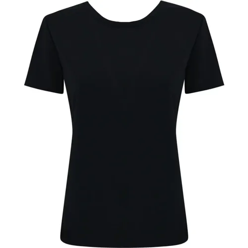 Blau Jersey T-Shirt mit kurzen Ärmeln , Damen, Größe: L - Max Mara - Modalova