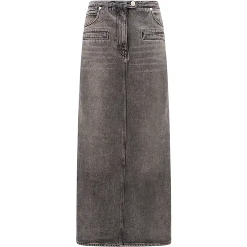 Grey Denim Long Skirt , female, Sizes: S, XS - Courrèges - Modalova