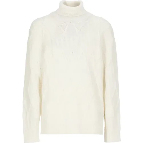 Turtlenecks, male, , Size: XL Ivory Wool Knitted Sweater High Neck - Ermenegildo Zegna - Modalova