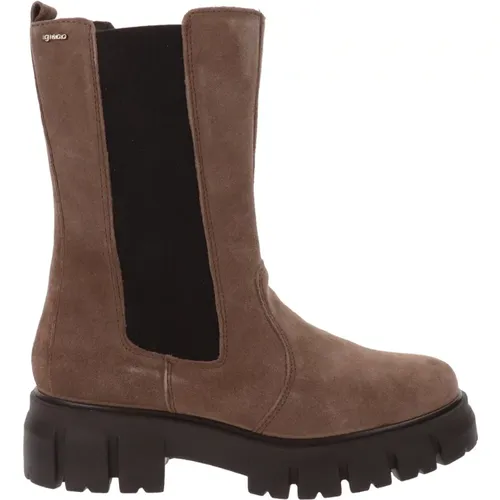 Leather Zip Closure Women Ankle Boots , female, Sizes: 4 UK, 7 UK, 5 UK, 3 UK, 6 UK - IGI&Co - Modalova