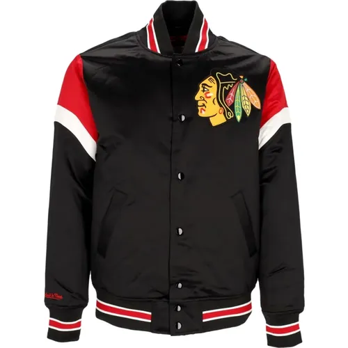 Bomber Jackets, male, , Size: S Chicago Blackhawks Bomber Jacket NHL Team Colors - Mitchell & Ness - Modalova