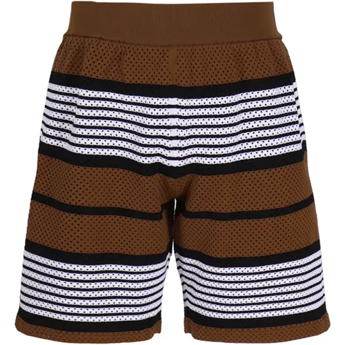 Graphic Striped Nylon Mesh Shorts , male, Sizes: M - Burberry - Modalova
