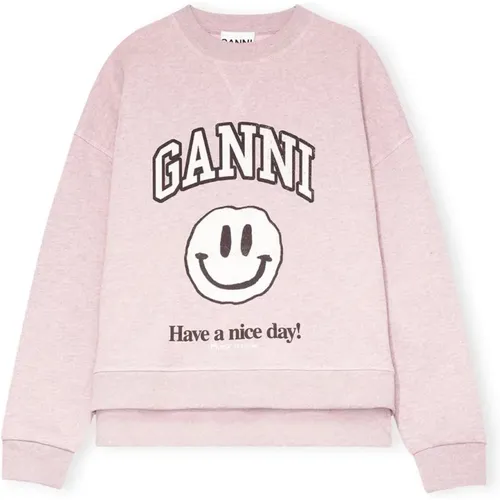 Smiley Print Sweatshirt Set , Damen, Größe: S/M - Ganni - Modalova