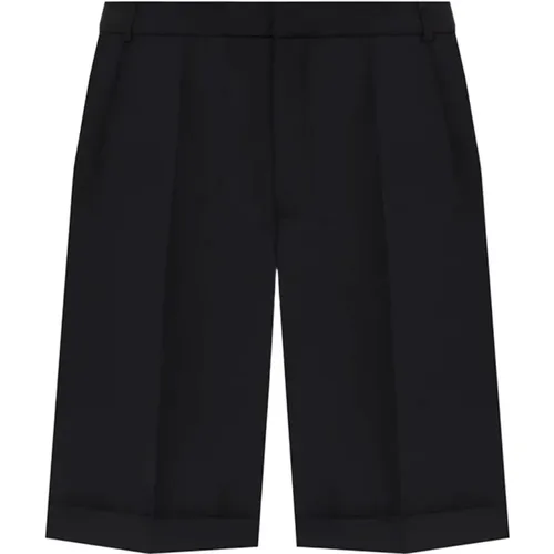 Bermuda Wolle Mohair Shorts - Saint Laurent - Modalova