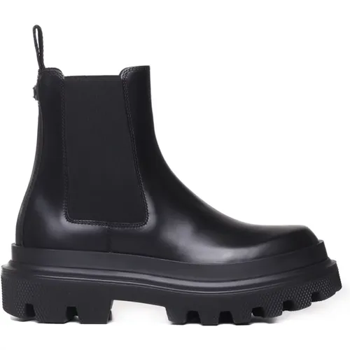 Schwarze Stiefel mit mattem Finish , Herren, Größe: 39 EU - Dolce & Gabbana - Modalova