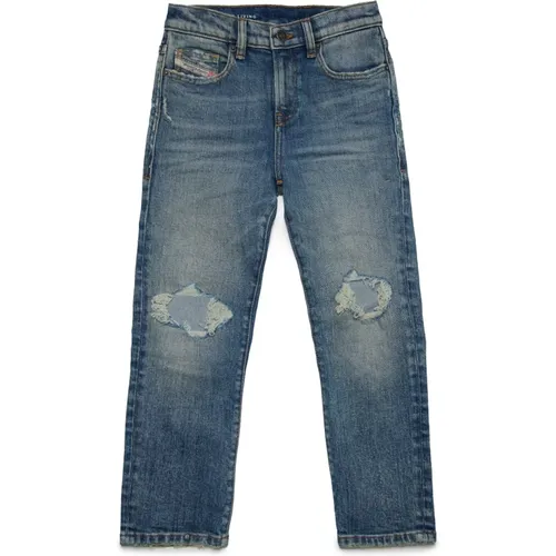 Blaue gerade Jeans mit Fake-Löchern - 2020 D-Viker,Jeans - Diesel - Modalova