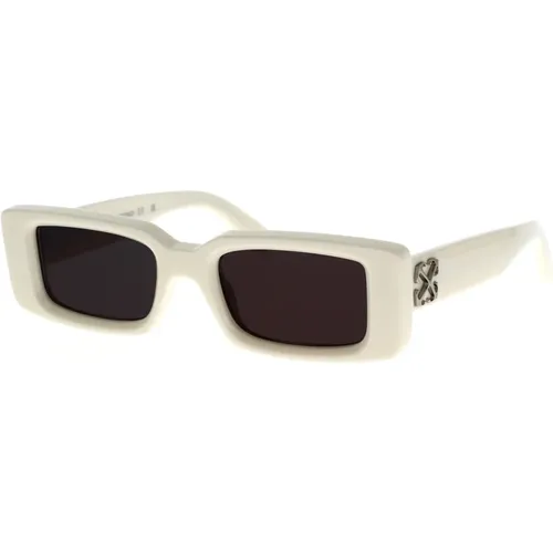 Off , Retro Rectangle Sunglasses Arthur 10107 , unisex, Sizes: 50 MM - Off White - Modalova