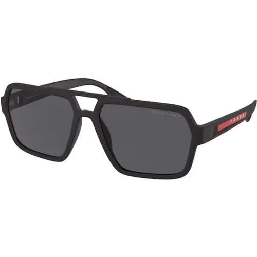 Stilvolle Sonnenbrille in Dunkelgrau,Sportliche Rechteckige Sonnenbrille - Prada - Modalova