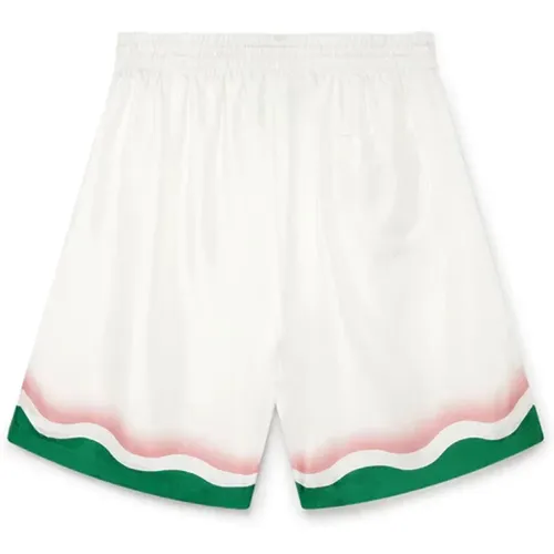 Silk Shorts with Elasticated Waist , male, Sizes: XL - Casablanca - Modalova