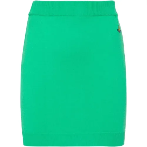 Grüner Strickrock mit Orb-Logo , Damen, Größe: L - Vivienne Westwood - Modalova
