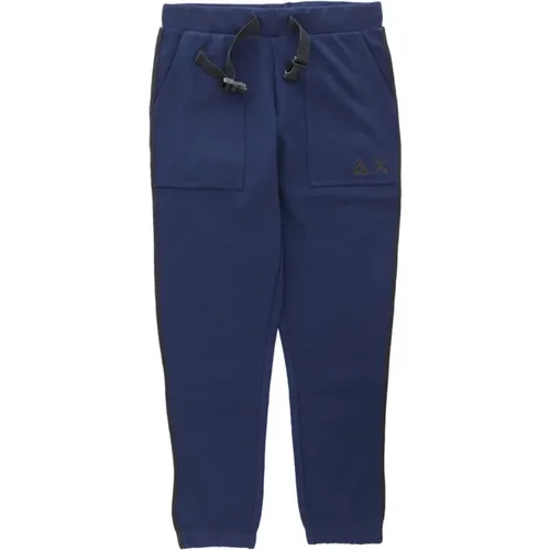 Pant Long Tone ON Tone Navy F42143 - , male, Sizes: L, M - Sun68 - Modalova