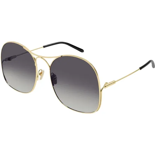 Gold/Grey Shaded Sunglasses,Stylische Sonnenbrille - Chloé - Modalova