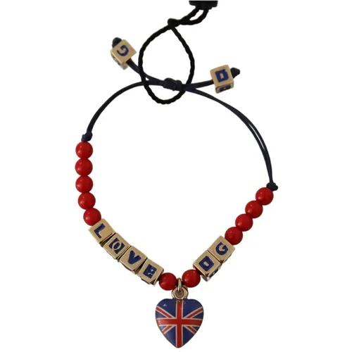 Bracelets, female, , Size: ONE SIZE DG Loves London Bracelet - Blue Red - Dolce & Gabbana - Modalova