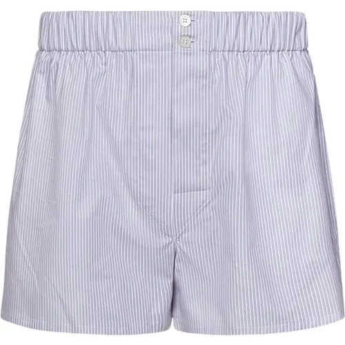 Bottoms, male, , Size: L Cotton Boxer Shorts with Micro Stripe Pattern - Brioni - Modalova