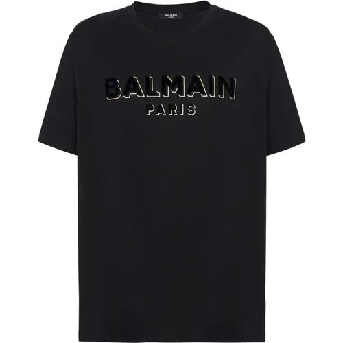 Metaic focket Bamain T-shirt , Herren, Größe: S - Balmain - Modalova