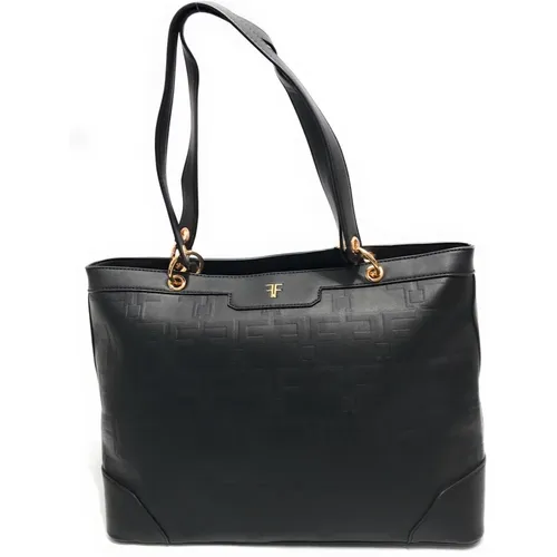 Shoulder Bags, female, , Size: ONE SIZE Embossed Eco Leather Shoulder Shopping Bag - Fracomina - Modalova