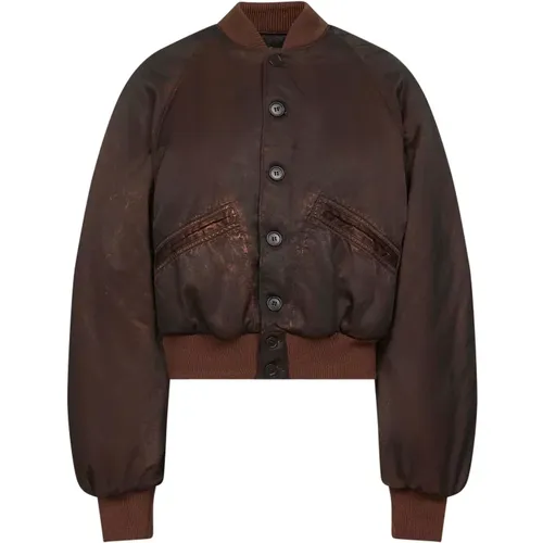 Bomber Jackets, female, , Size: XS Bomber Jacket with Ribbed Collar - MM6 Maison Margiela - Modalova