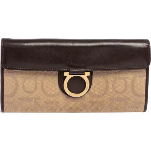 Pre-owned Wallets, female, , Size: ONE SIZE Pre-owned Canvas wallets - Salvatore Ferragamo Pre-owned - Modalova