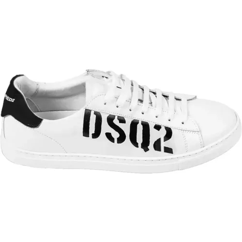 Sneakers, male, , Size: 6 US Logo Print Low Top Leather Sneakers - Dsquared2 - Modalova