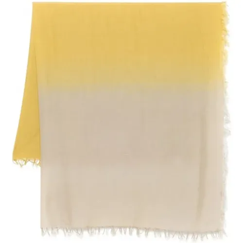 Scarves, female, , Size: ONE SIZE Frayed Edge Rectangular Scarf - Fabiana Filippi - Modalova