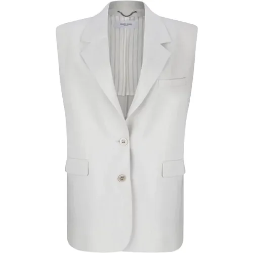 Vests, female, , Size: XS White Nicole Vest with Button Fastening - Golden Goose - Modalova