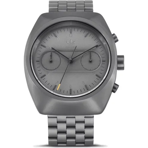 Watches, male, , Size: ONE SIZE Grey Stainless Steel Quartz Analog Watch - Adidas - Modalova