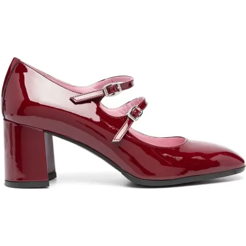 Pumps, female, , Size: 8 US Bordeaux Leather Mary Jane Pumps - Carel - Modalova