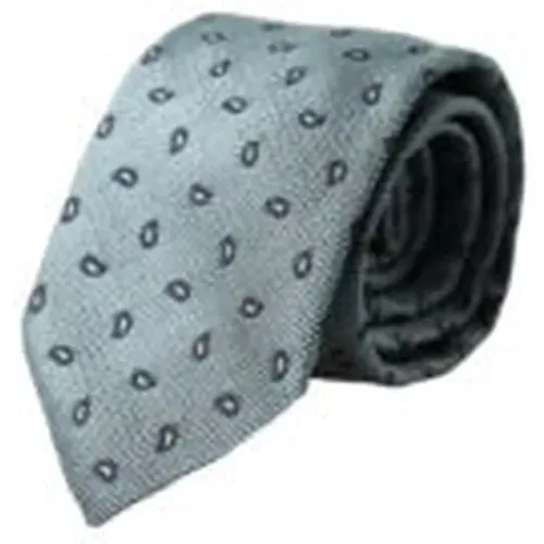 Ties, male, , Size: ONE SIZE Silk Tie with Logo Details - Dolce & Gabbana - Modalova