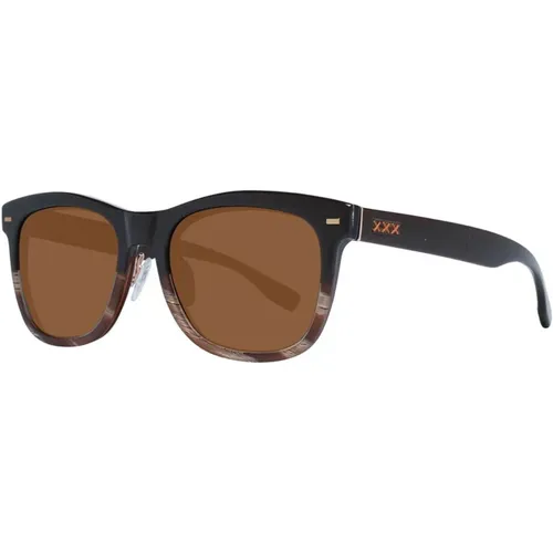 Sunglasses, male, , Size: ONE SIZE Polarized Trapezium Sunglasses with Exchangeable Lenses - Ermenegildo Zegna - Modalova