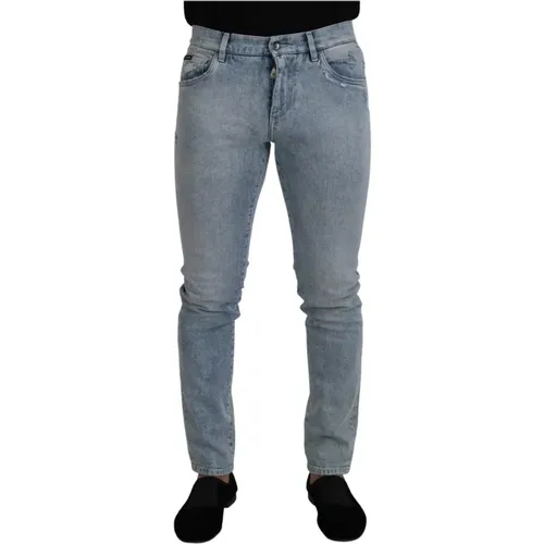 Hellblaue Slim Fit Denim Jeans - Dolce & Gabbana - Modalova