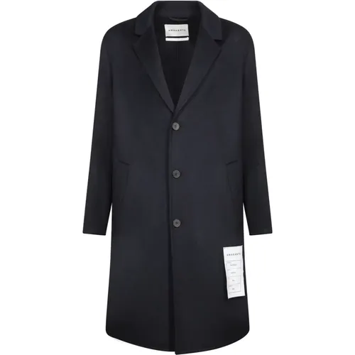 AMARÁNTO, Single-Breasted Coats, male, , Size: XL Midnight Wool Three-Button Coat - Amaránto - Modalova