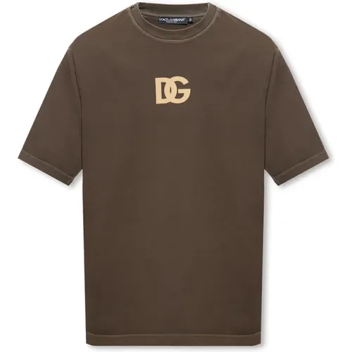 T-shirt with logo , male, Sizes: M - Dolce & Gabbana - Modalova